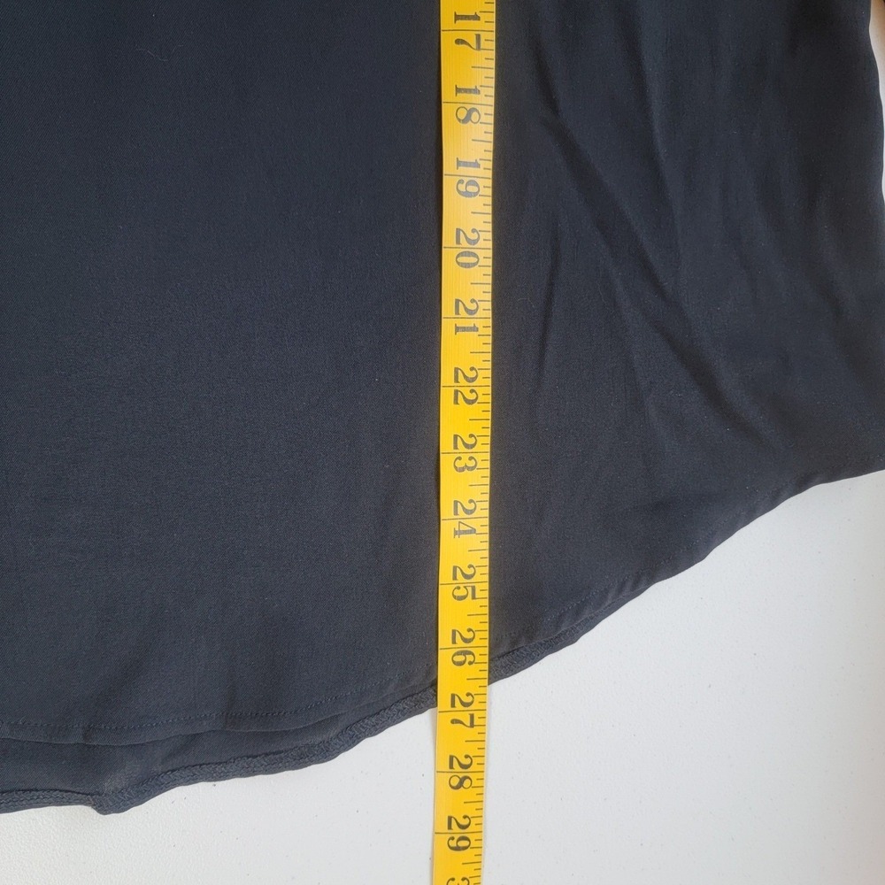Vintage Moyabo Tie Neck Blouse Women Large Black Roll Tab Sleeve Chiffon Career - Picture 6 of 11